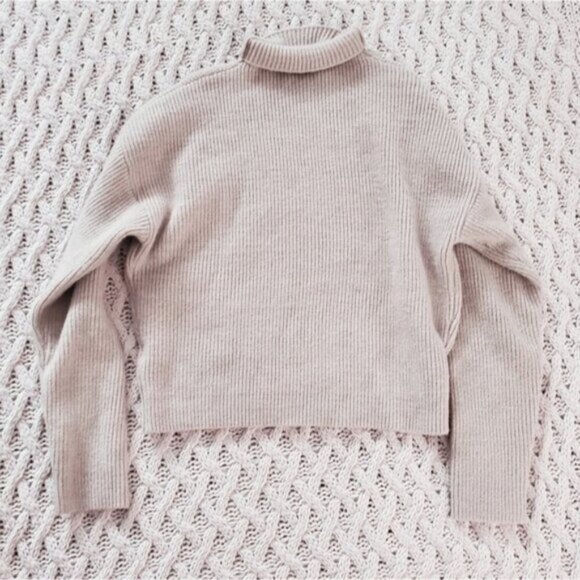 RETROD Oversized Beige Knit Mock Sweater- M- New *without tags* - Picture 1 of 4
